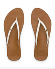 Reef Womens Cushion Slim Flip Flops - White/Tan