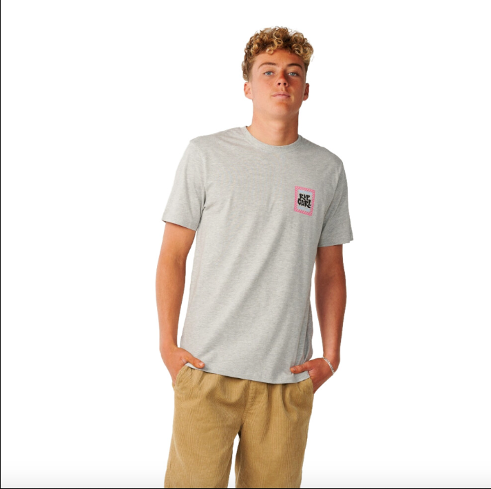Rip Curl Mens Streamline Lineup Standard T-Shirt - Grey Marle