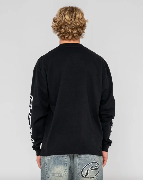 Rusty Mens Jetsetter Long Sleeve T-Shirt - Black