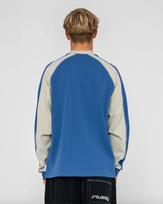Rusty Mens Fade-R Long Sleeve T-Shirt - Atlantic Blue
