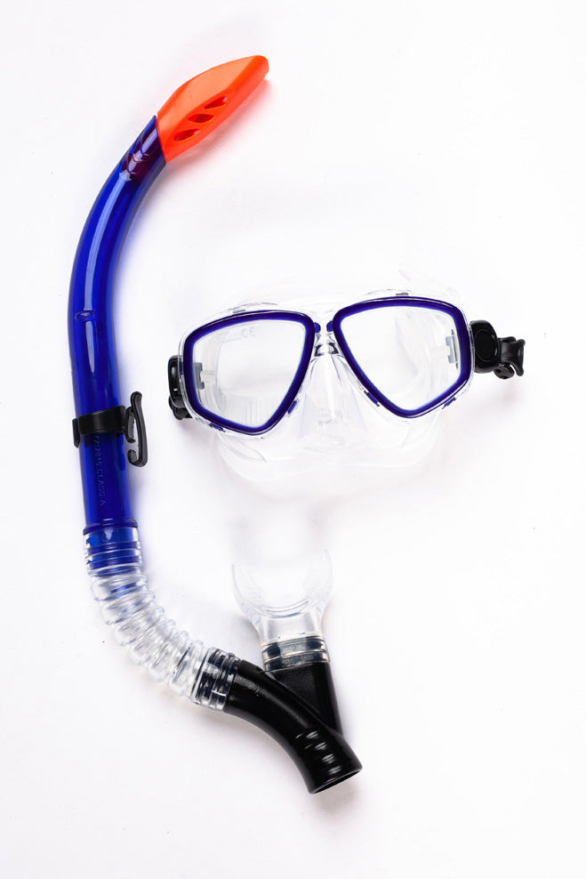 Vision Adults Vision Dive Silicone Mask and Snorkel Set - Blue