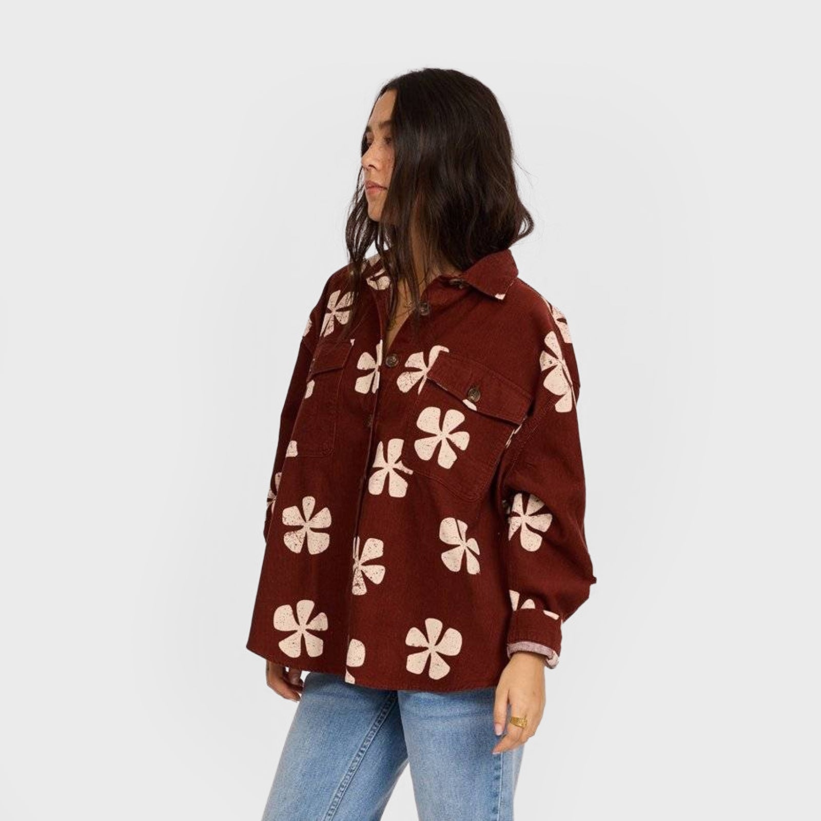 Sisstr Evolution Lush Palms Woven Shirt - Mahogany