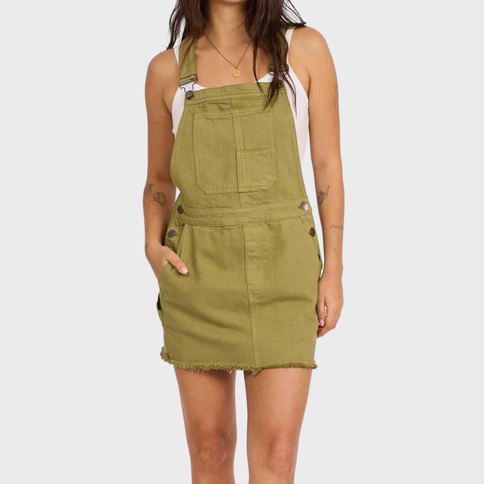 Sisstr Evolution Ezra Pinifore Overall Dress - Army