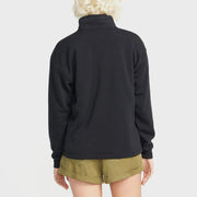 Stone Stacked Mock Neck Pullover Sweatshirt - Womens Sweatshirt - Black Out