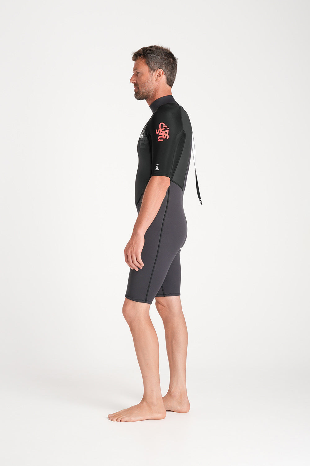 C-Skins Mens Element 3:2 FL BZ Shortie - Anthracite/Black/Neon Flare