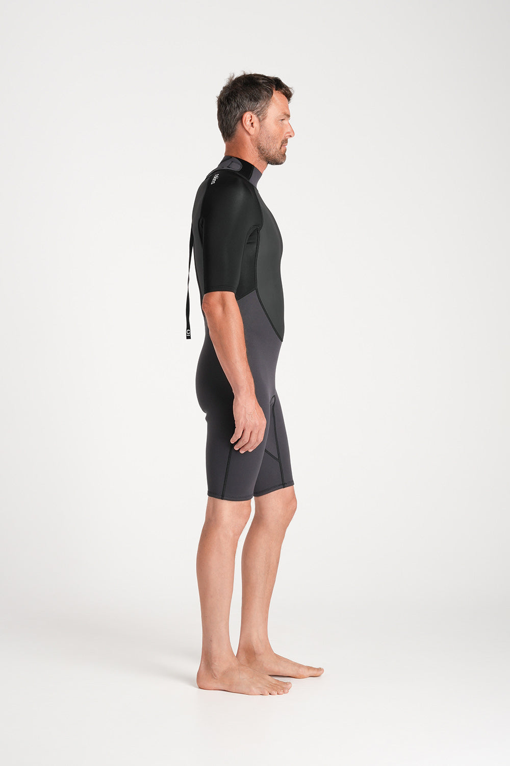 C-Skins Mens Element 3:2 FL BZ Shortie - Anthracite/Black/Neon Flare