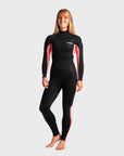 C-Skins Surflite 3/2 Women's Back Zip Wetsuit - Black/Rose Tie Dye - ManGo Surfing