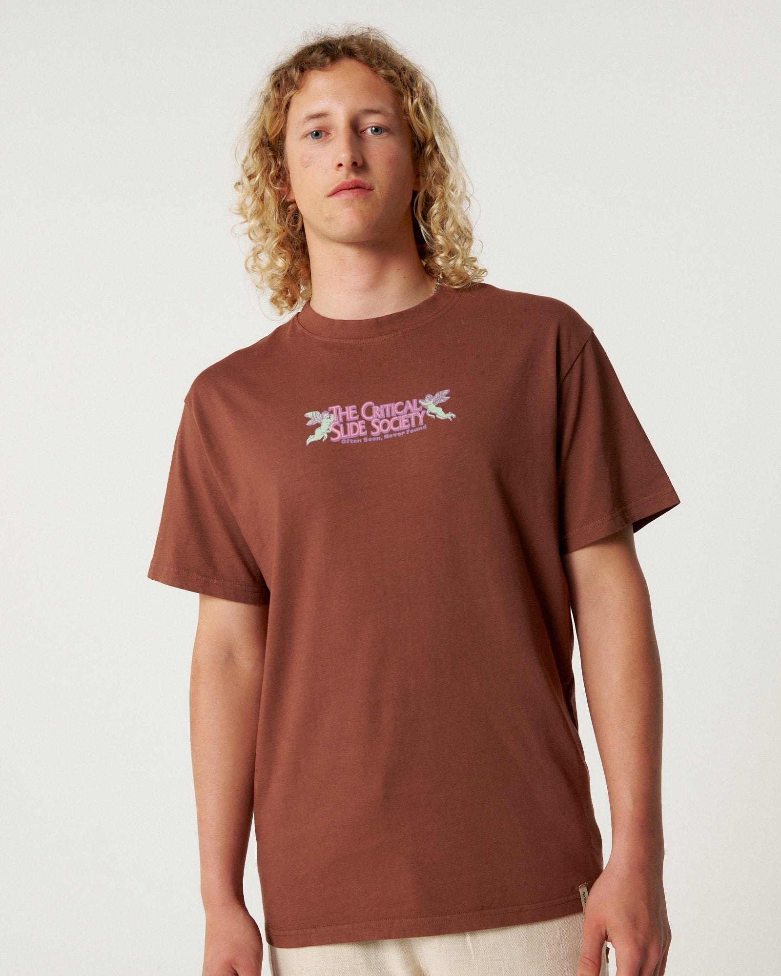 The Critical Slide Society Mens Angels T-Shirt - Chestnut
