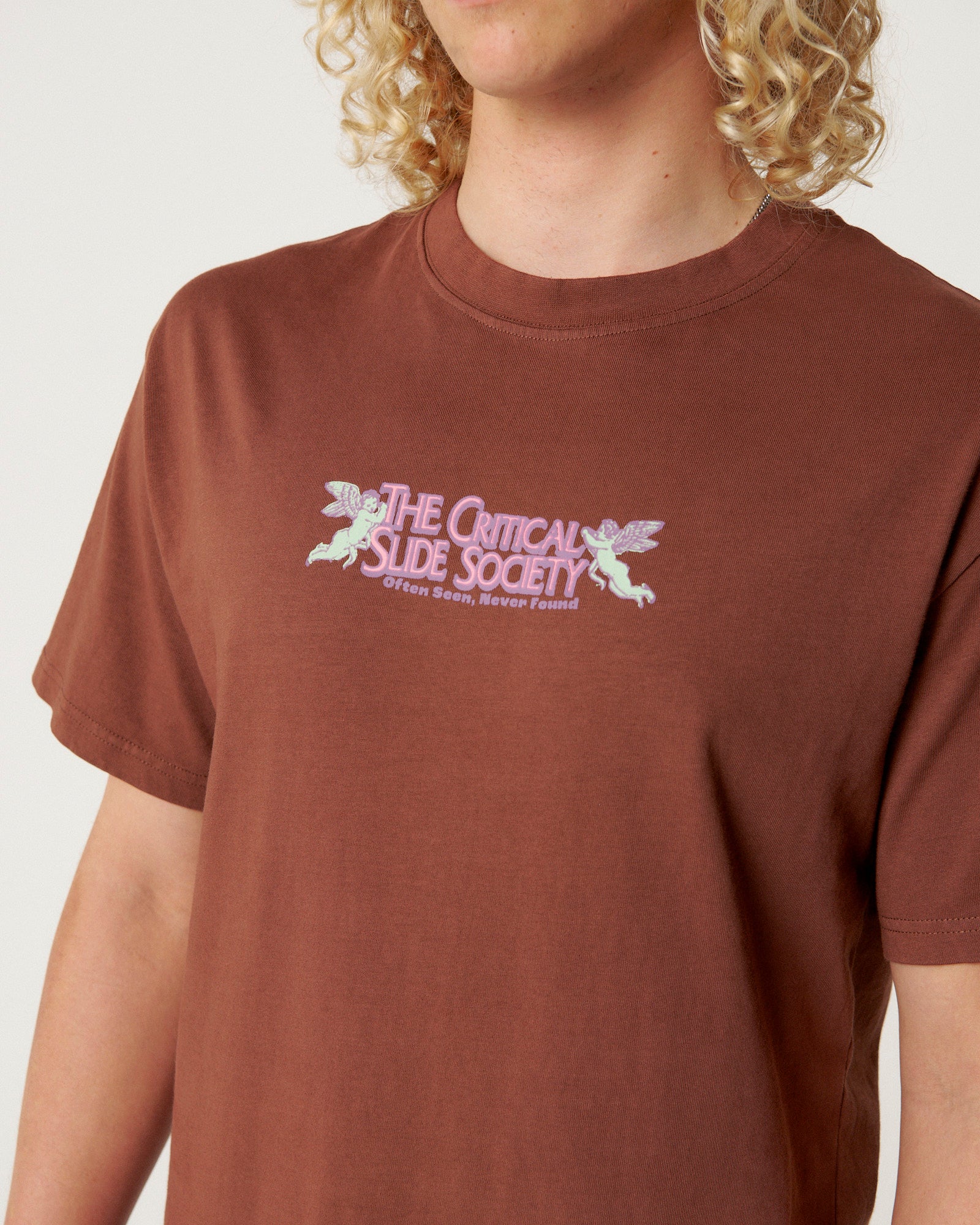 The Critical Slide Society Mens Angels T-Shirt - Chestnut