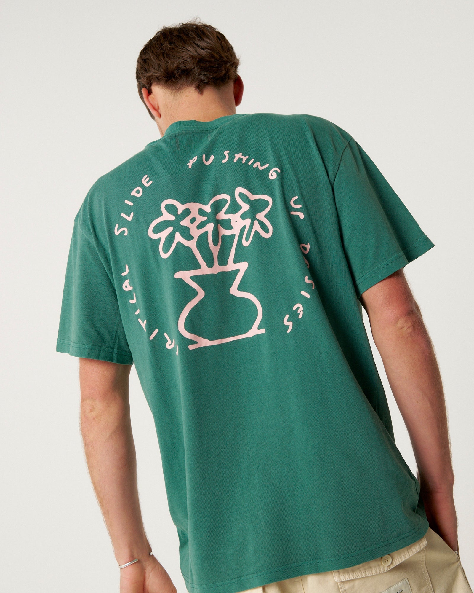 The Critical Slide Society Mens Daisy T-Shirt - Dusty Green