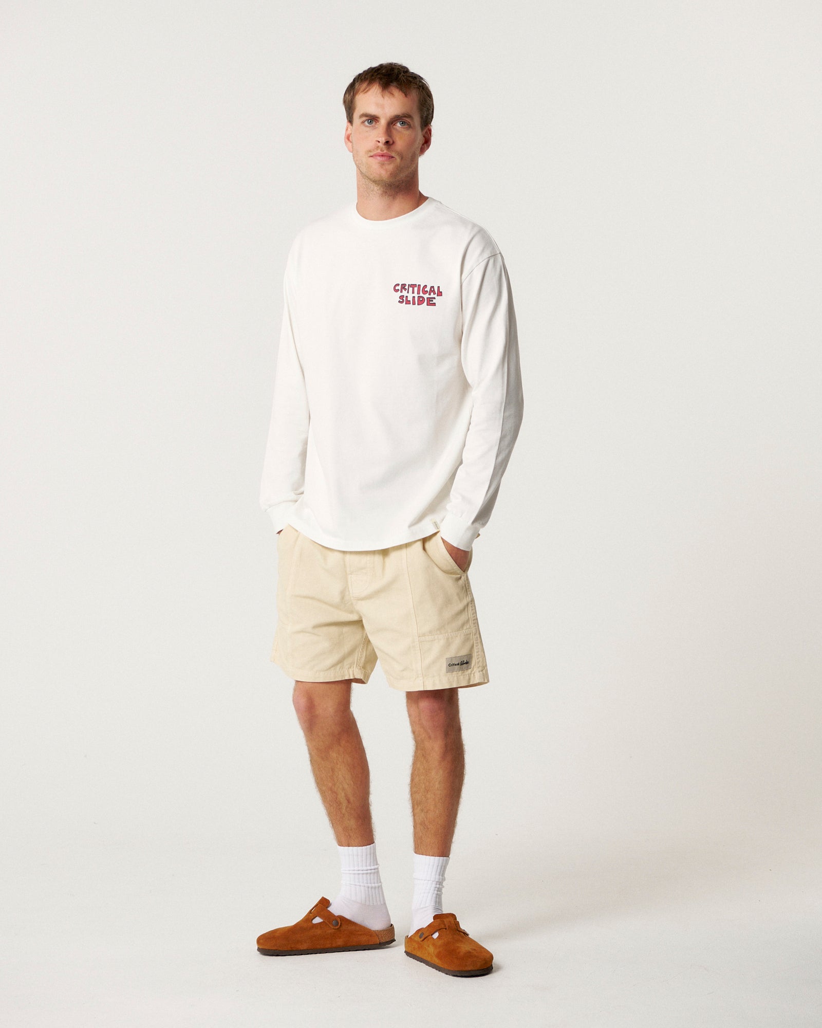 The Critical Slide Society Mens Log Removals Long Sleeve T-Shirt - Vintage White