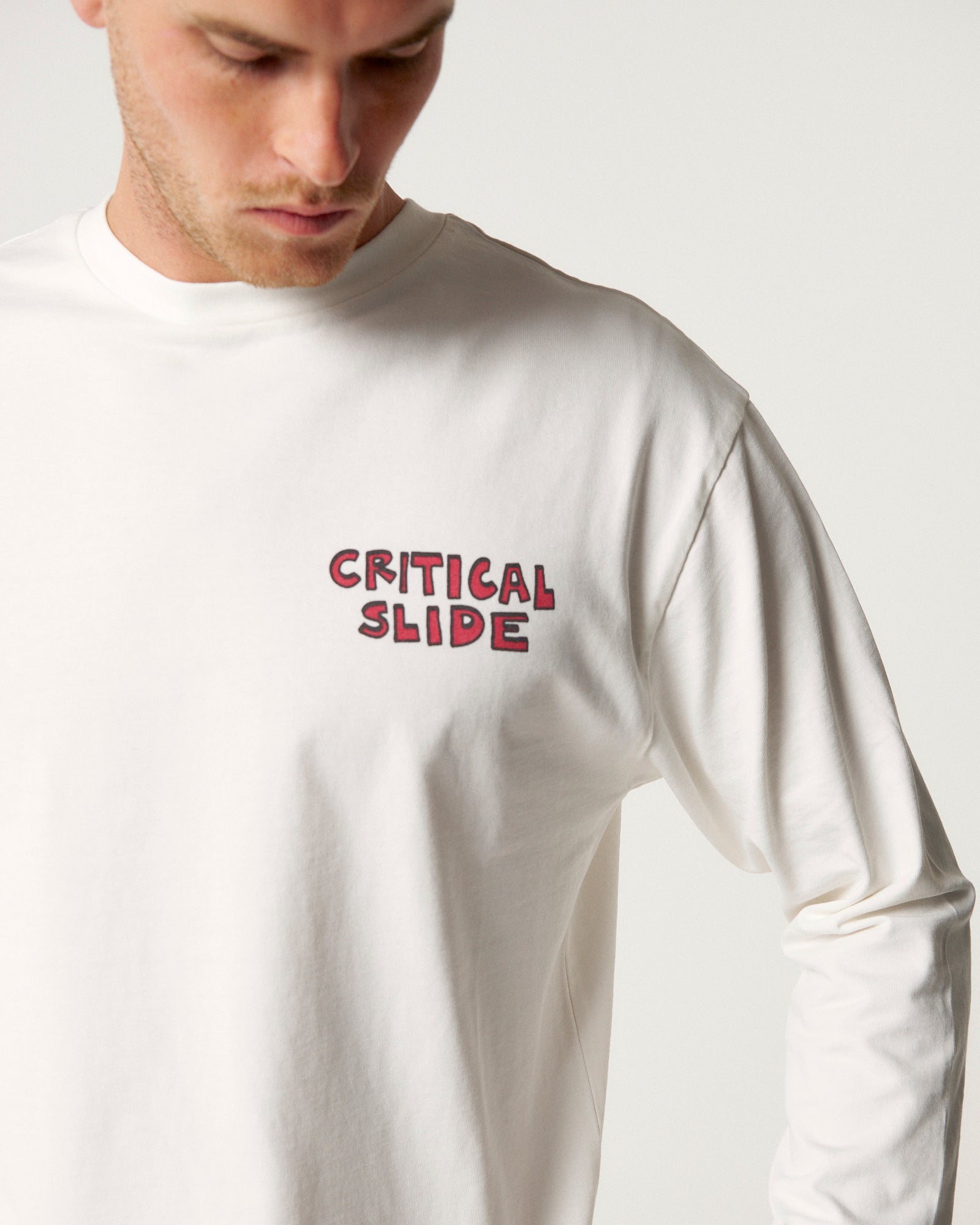 The Critical Slide Society Mens Log Removals Long Sleeve T-Shirt - Vintage White