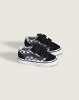 Vans Toddler Old Skool V Checkerboard Shoes - Black/Blue - ManGo Surfing