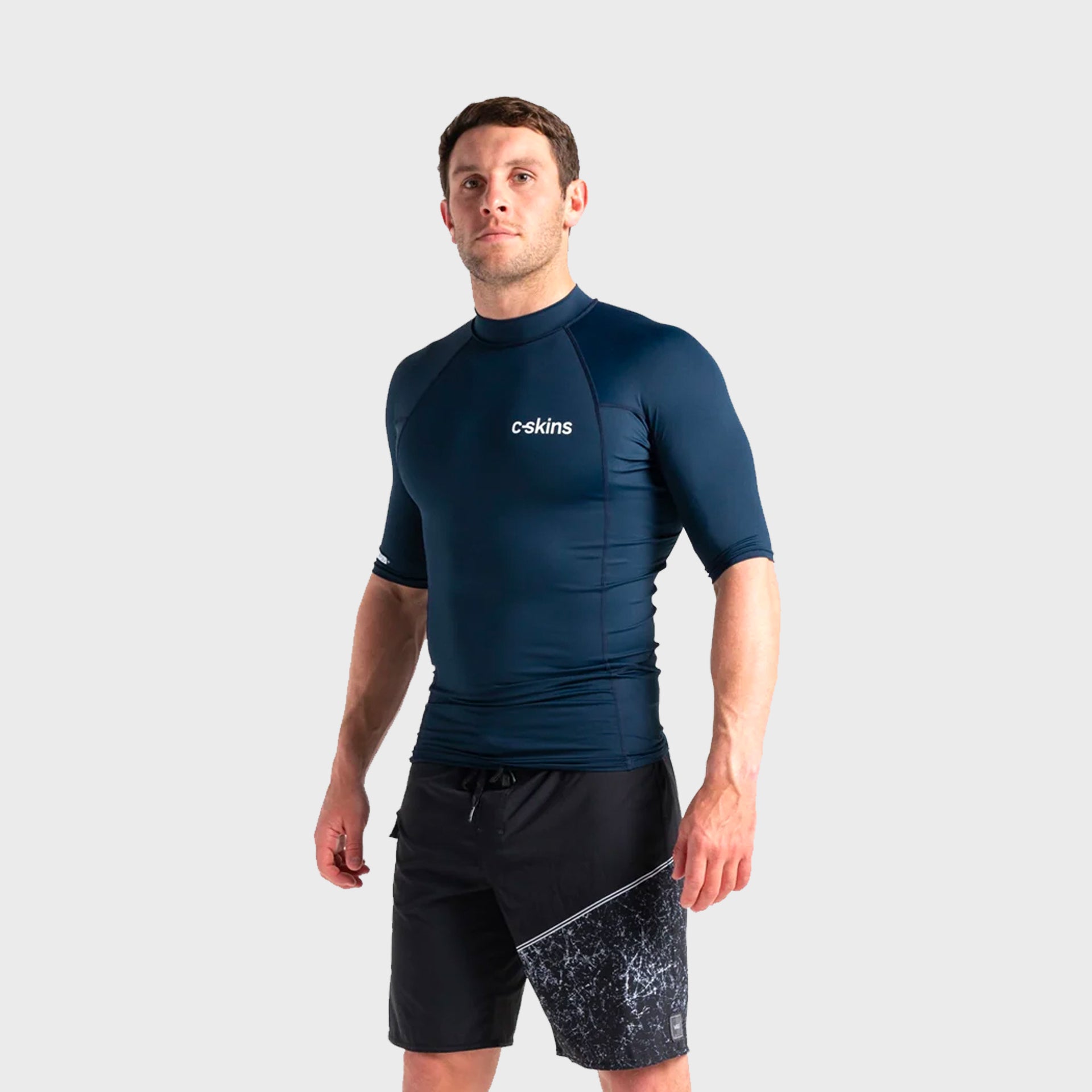 C-Skins UV Skins Men&#39;s Basics Rash Vest - Slate Navy - ManGo Surfing