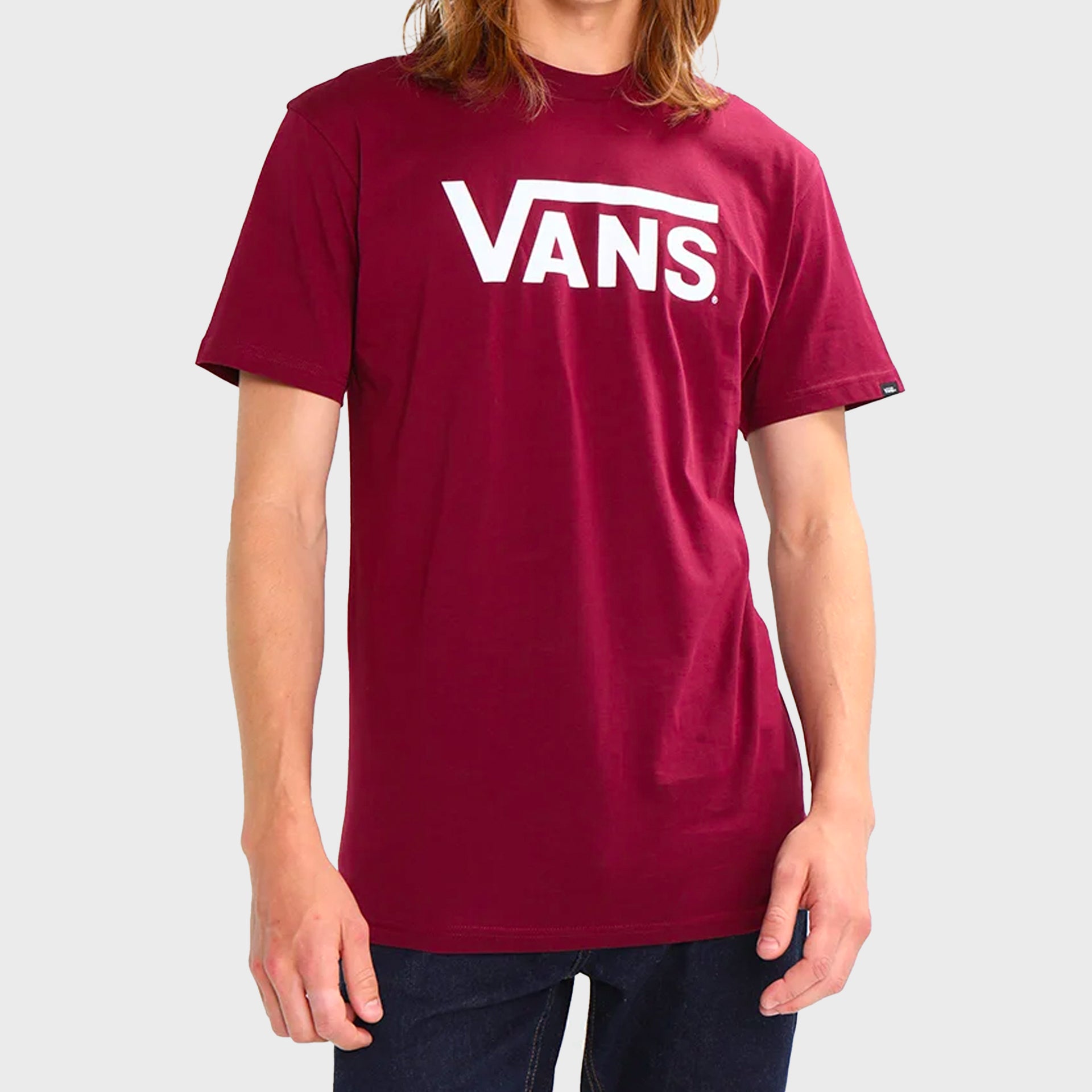 Vans Classic Mens T-Shirt - Burgundy/White - ManGo Surfing