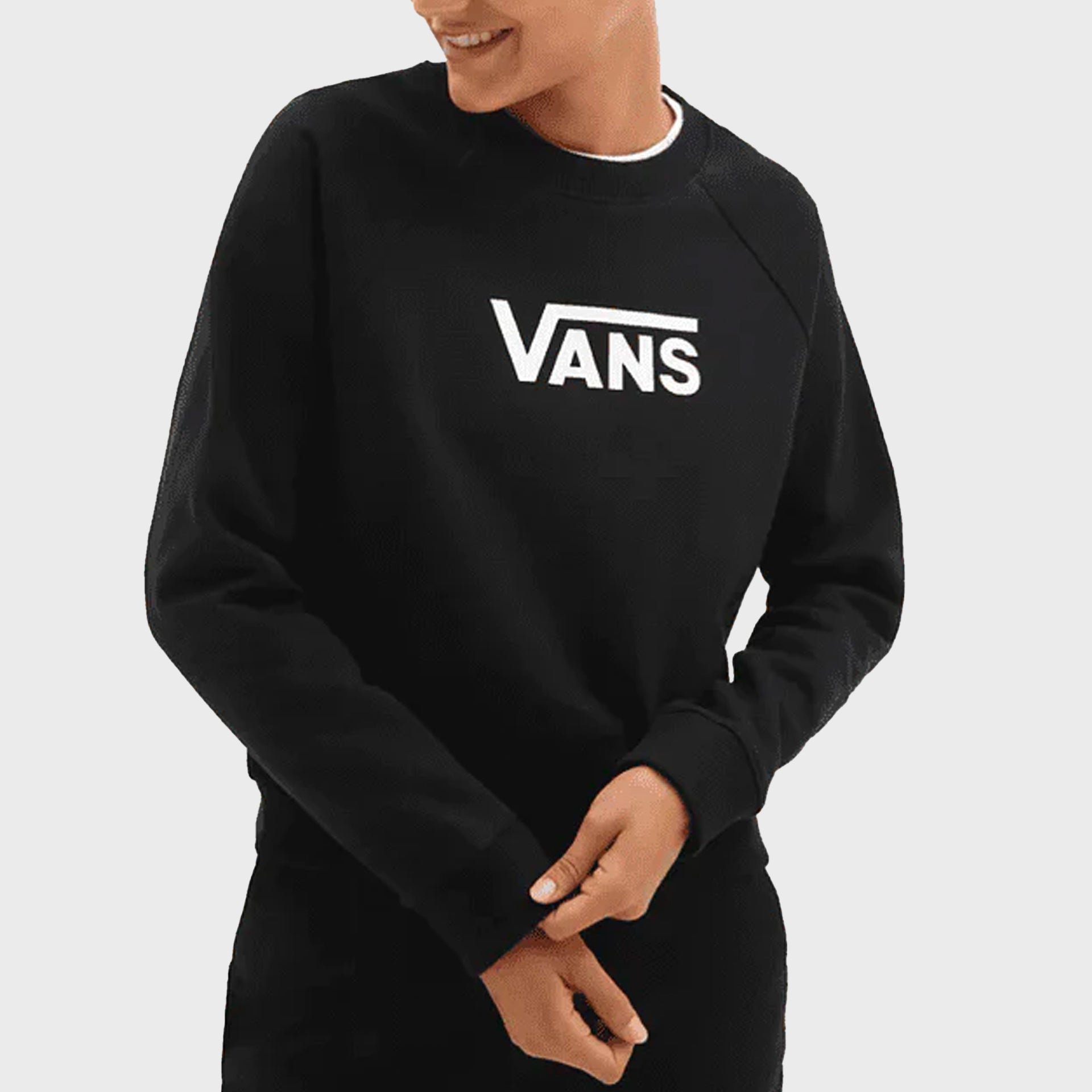 Vans Flying V Womens Boxy Crew Sweater - Black - ManGo Surfing