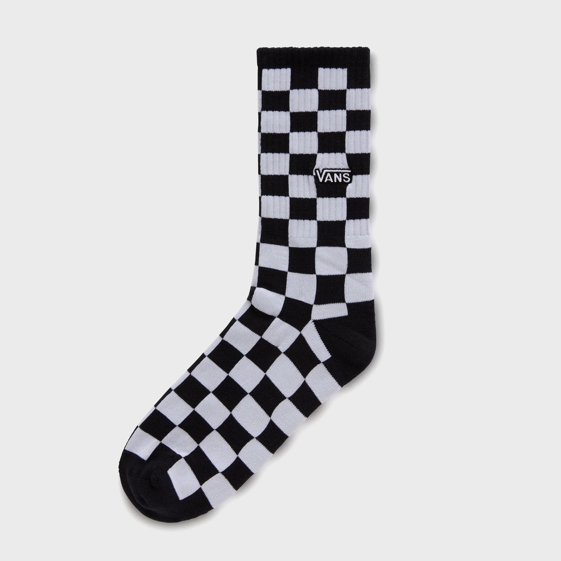 Vans Mens Checkerboard Crew Rox Socks (1 Pair) - Black/White - ManGo Surfing