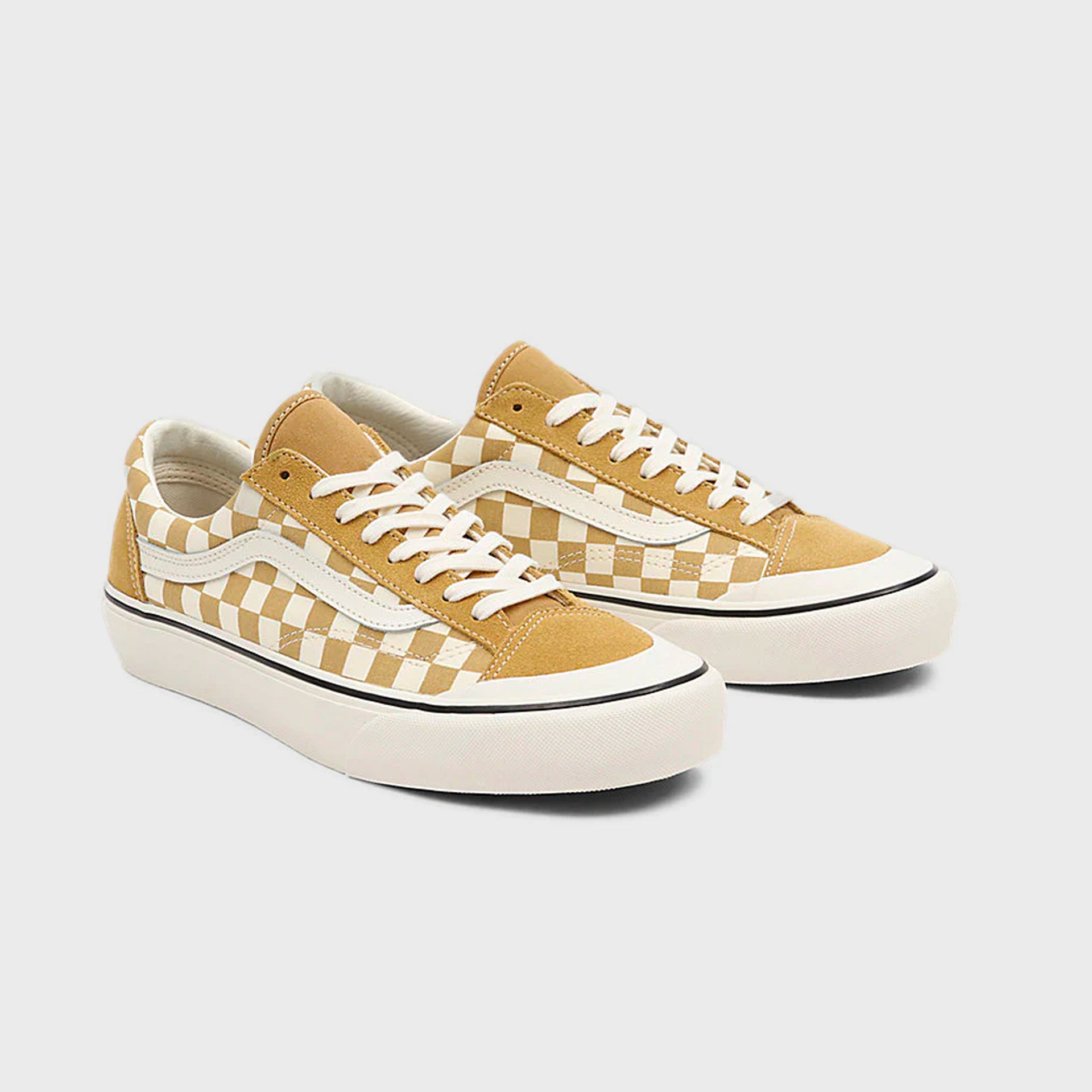 Vans UA Style 36 SF Checkerboard Shoes - Mustard Gold/Marshmallow - ManGo Surfing
