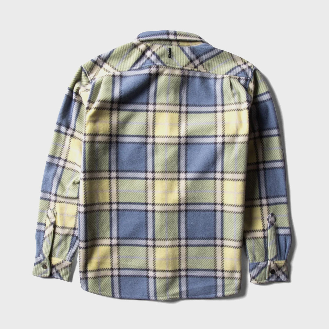 Vissla Mens Eco-zy Long Sleeve Polar Flannel Shirt - Muted Lime - ManGo Surfing