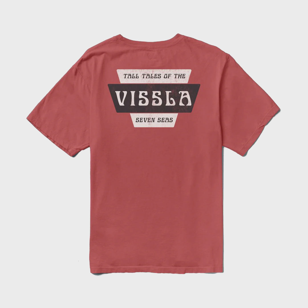 Vissla Mens Stacks Premium Pocket T-Shirt - Brick - ManGo Surfing