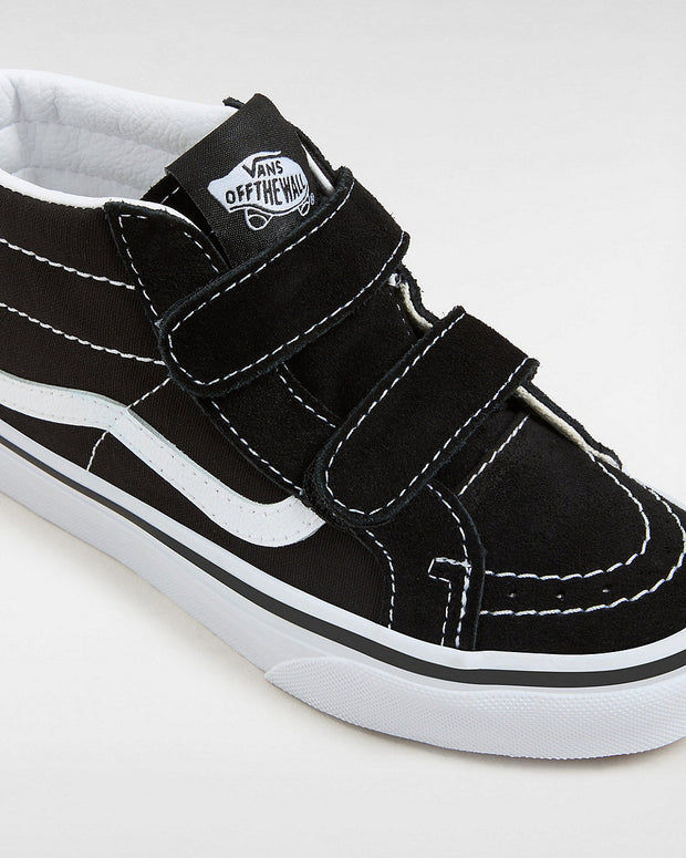 Kids Sk8-HI Mid Reissue V - Girls/Boys Hook and Loop Shoes - Black/True White - ManGo Surfing