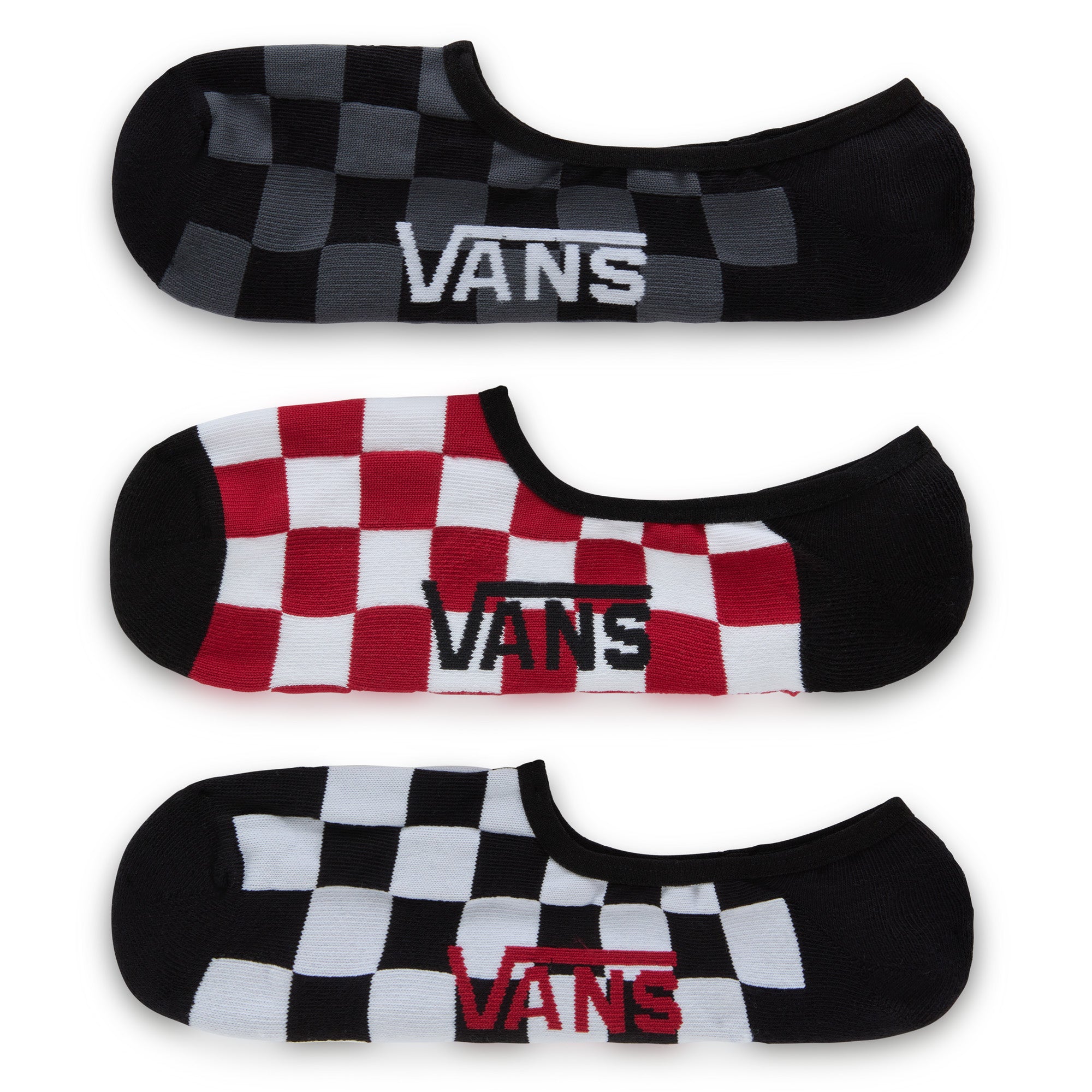 Vans Mens Classic Super No Show Socks (3 Pairs) - White/Black - ManGo Surfing