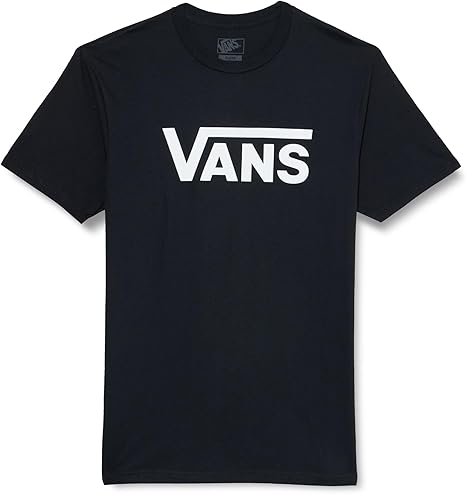 Vans Mens Classic Drop V Crew Short Sleeve T-Shirt - Black/White