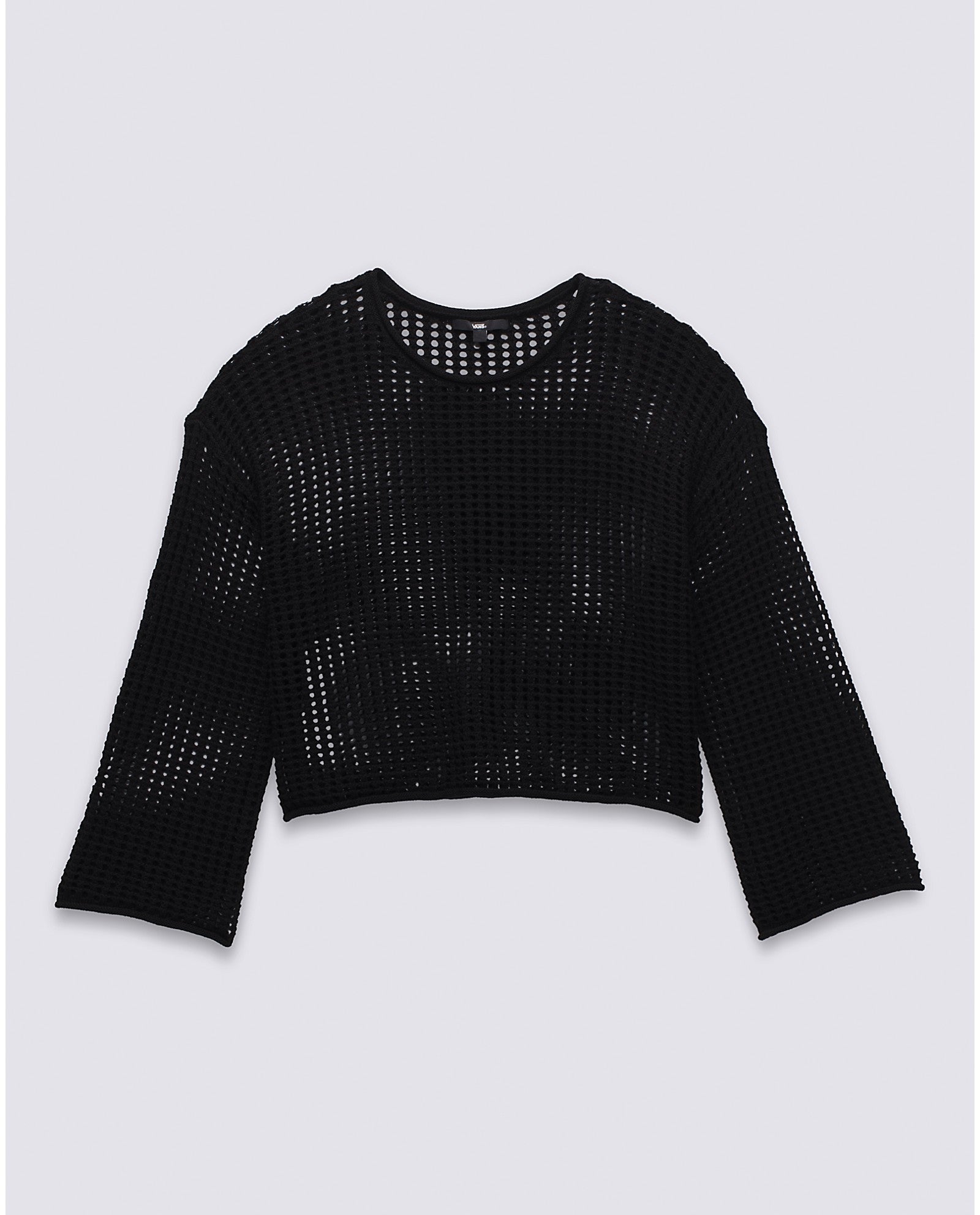 Vans Womens Mila Open Knit Crop Crew Sweater - Black