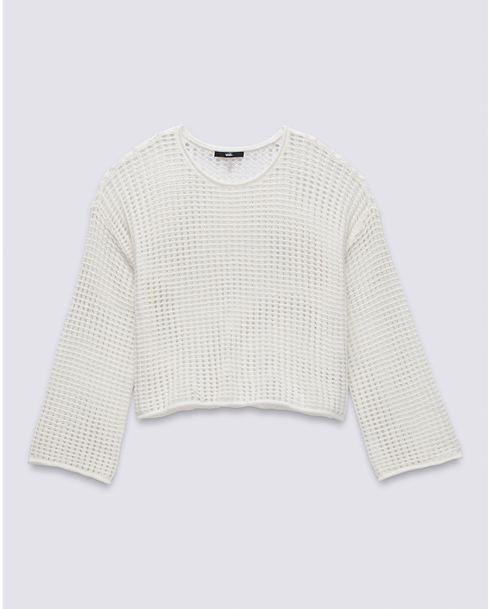 Vans Womens Mila Open Knit Crop Crew Sweater - Marshmallow