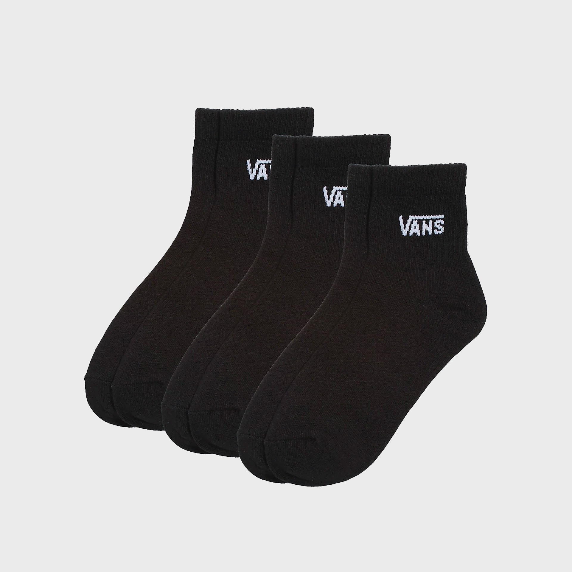 Vans Womens Classic Half Crew Socks (3 Pack) - Black - ManGo Surfing