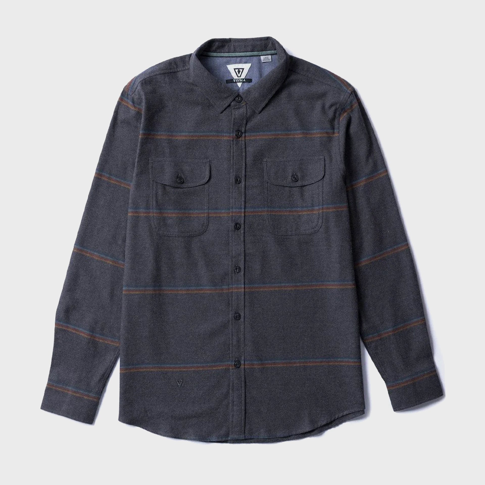 Vissla Mens Central Coast Eco Long Sleeve Flannel Shirt - Charcoal Heather