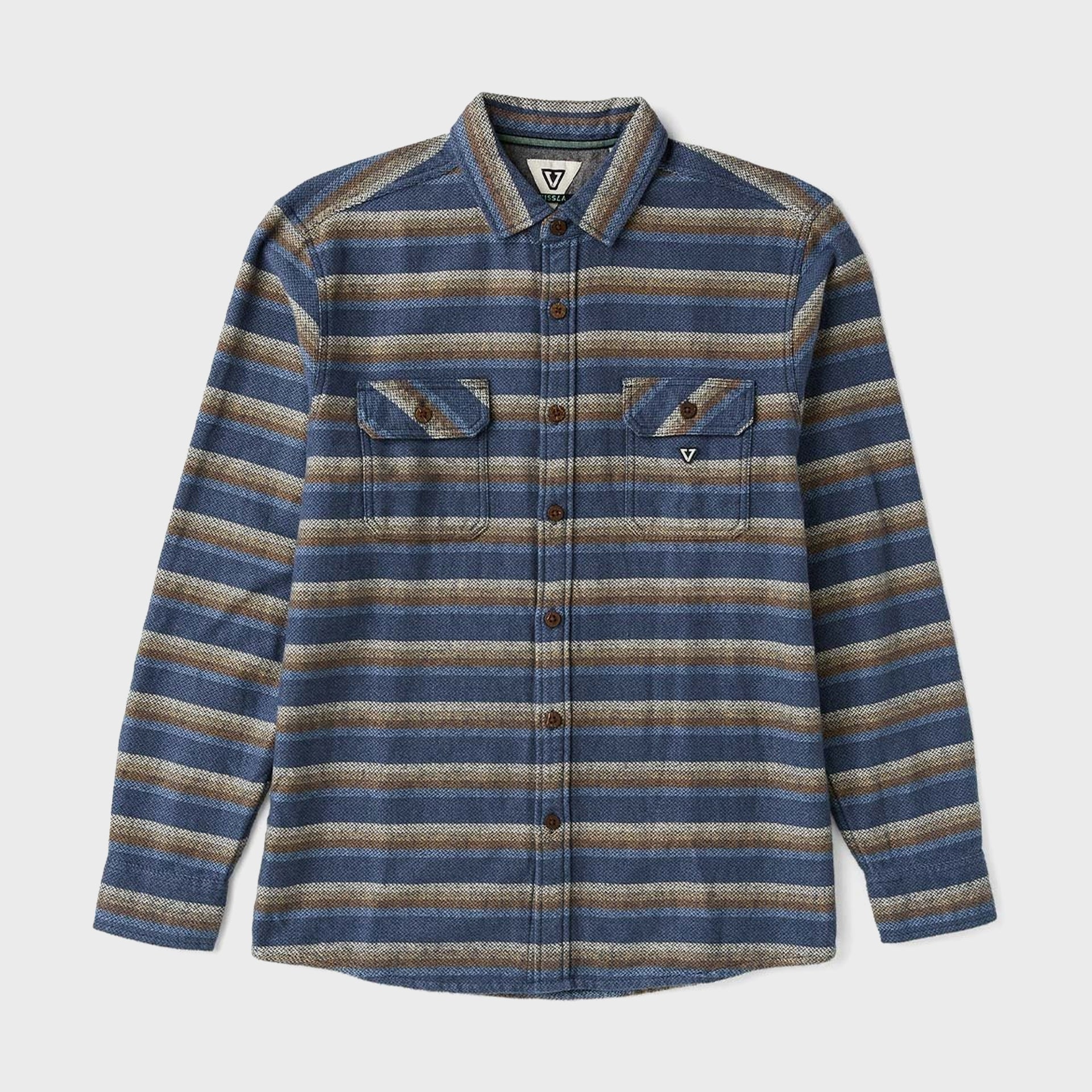 Vissla Mens Descanso Long Sleeve Flannel Shirt - Blue Haze