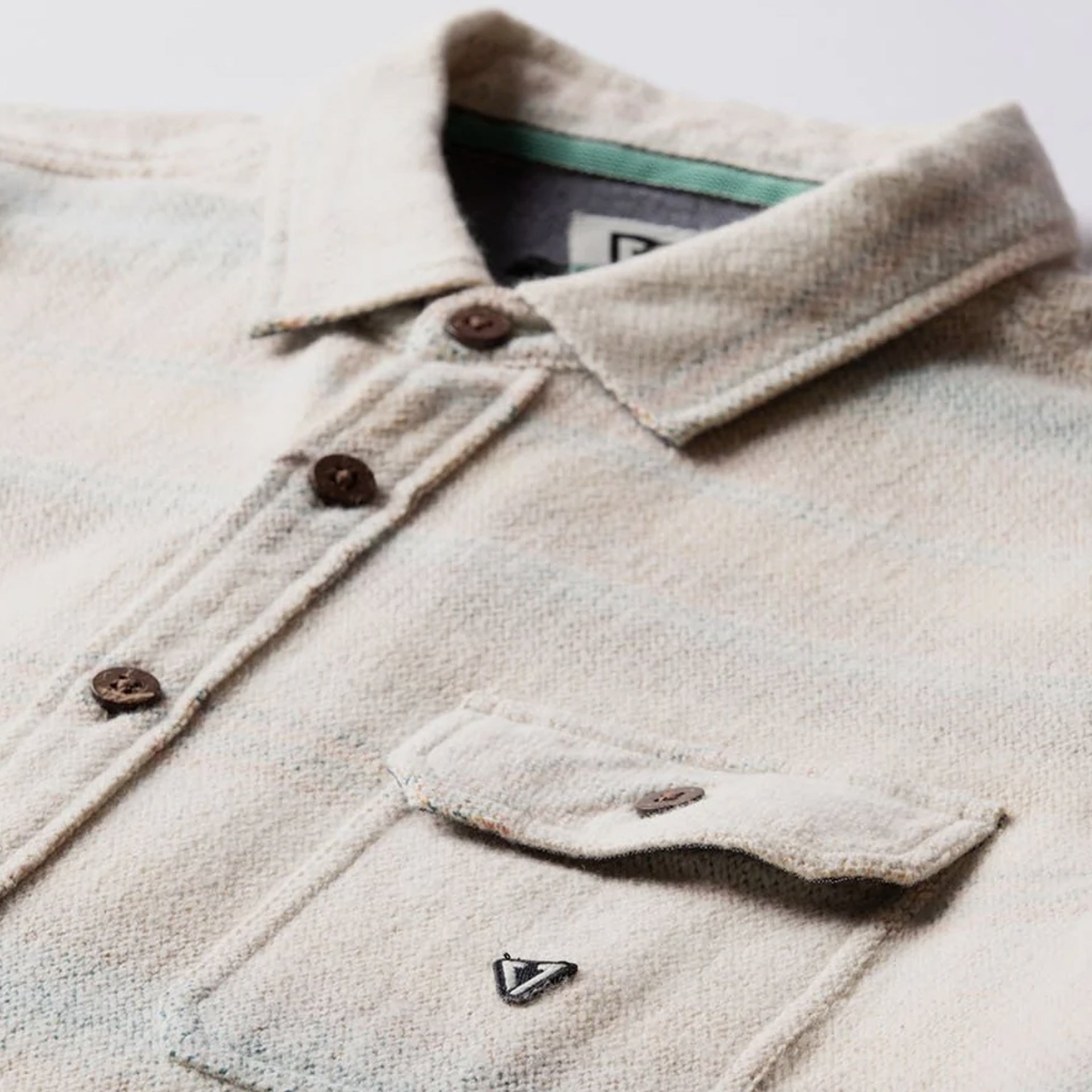 Vissla Mens Descanso Long Sleeve Flannel Shirt - Bone