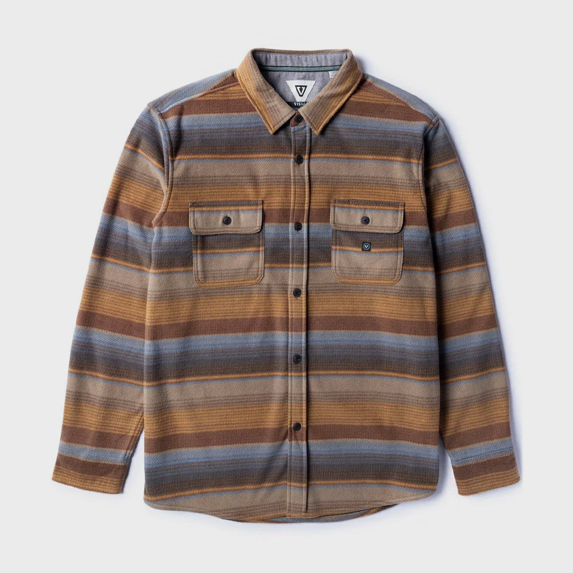 Vissla Mens Eco-zy Long Sleeve Polar Flannel Shirt - Khaki