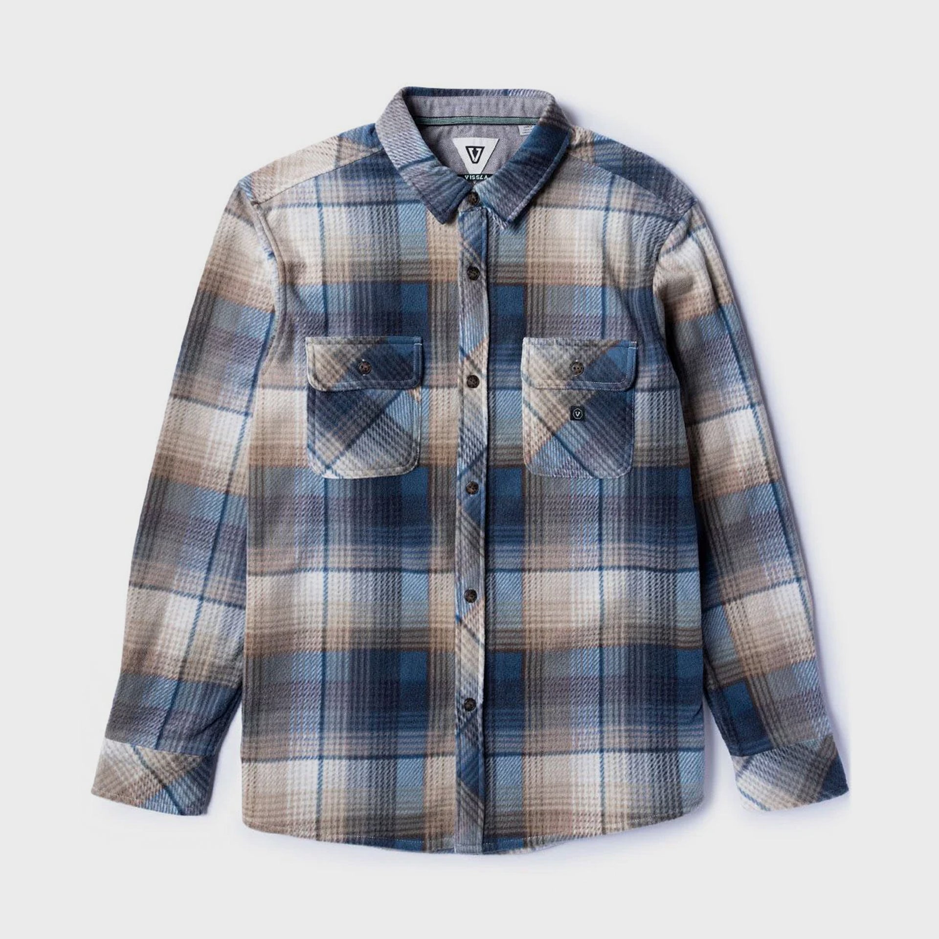 Vissla Mens Eco-zy Long Sleeve Polar Flannel Shirt - Sea Water