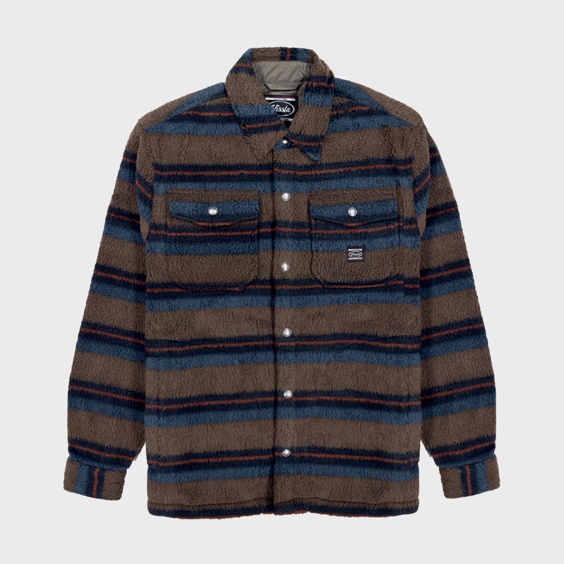 Vissla Mens Peaks Sherpa Ao Eco Long Sleeve Shirt - Dark Khaki