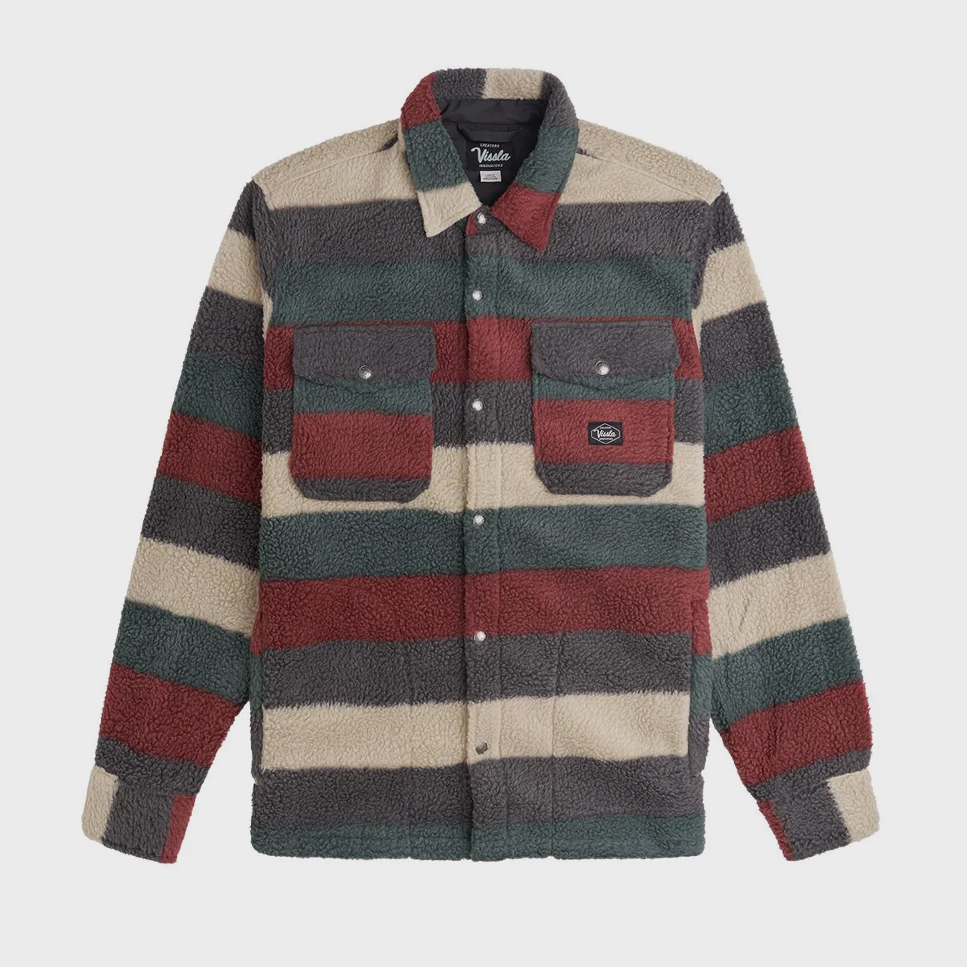 Vissla Mens Peaks Sherpa Woven Shirt - Fired Brick