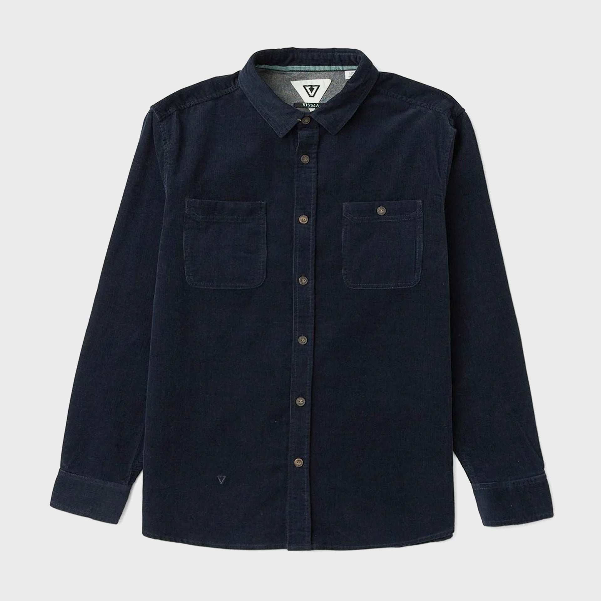 Vissla Mens Rails Cord Long Sleeve Shirt - Dark Naval