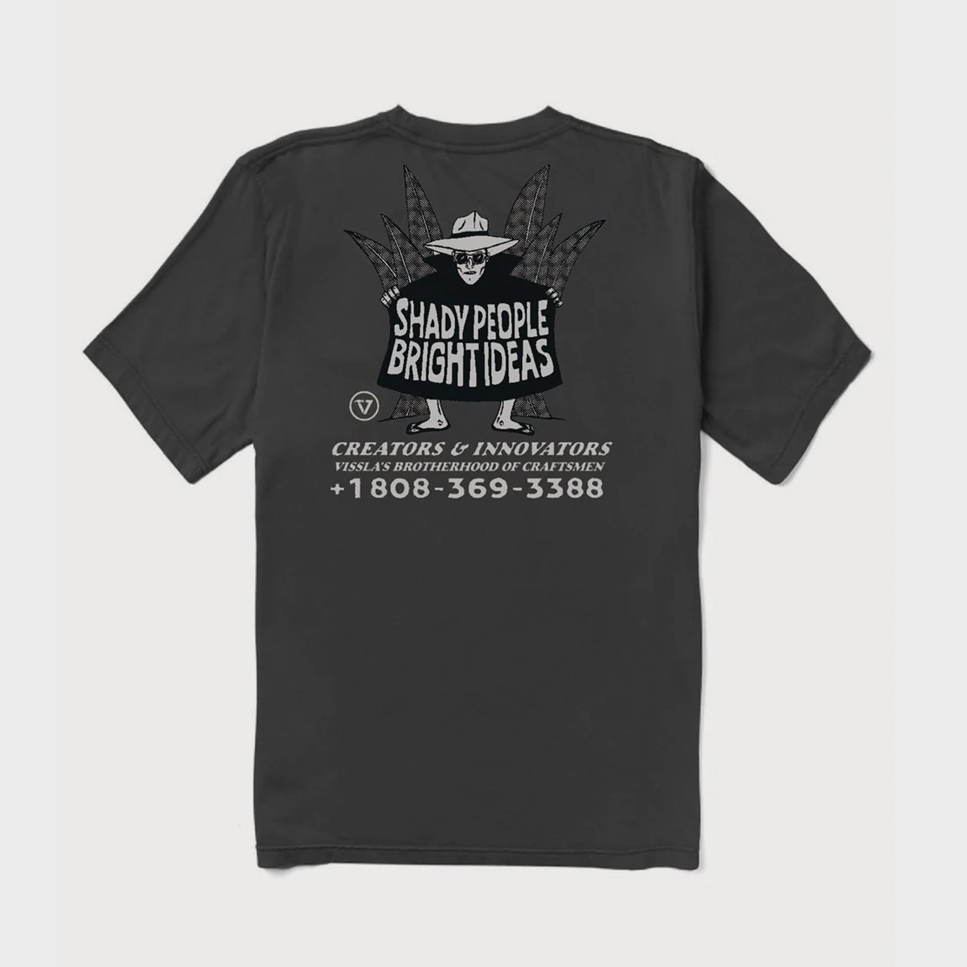 Vissla Mens Shady Shapers Premium Organic Pocket T-Shirt - Phantom - ManGo Surfing