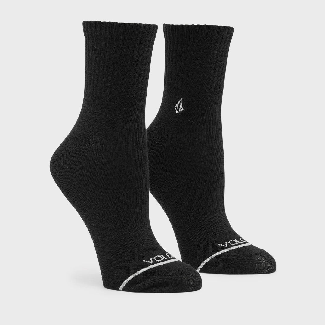 Volcom Womens The New Crew Socks (3 Pack) - Assorted Colours - ManGo Surfing