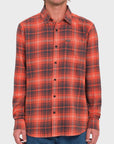 Volcom Mens Caden Plaid Long Sleeve Shirt - Bright Red