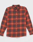 Volcom Mens Caden Plaid Long Sleeve Shirt - Bright Red