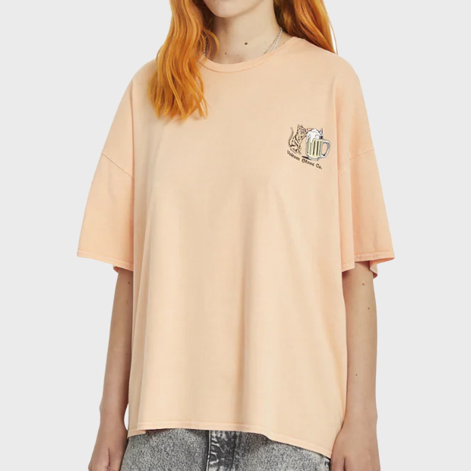 Volcom Womens My Guys T-Shirt - One Size - Peach - ManGo Surfing