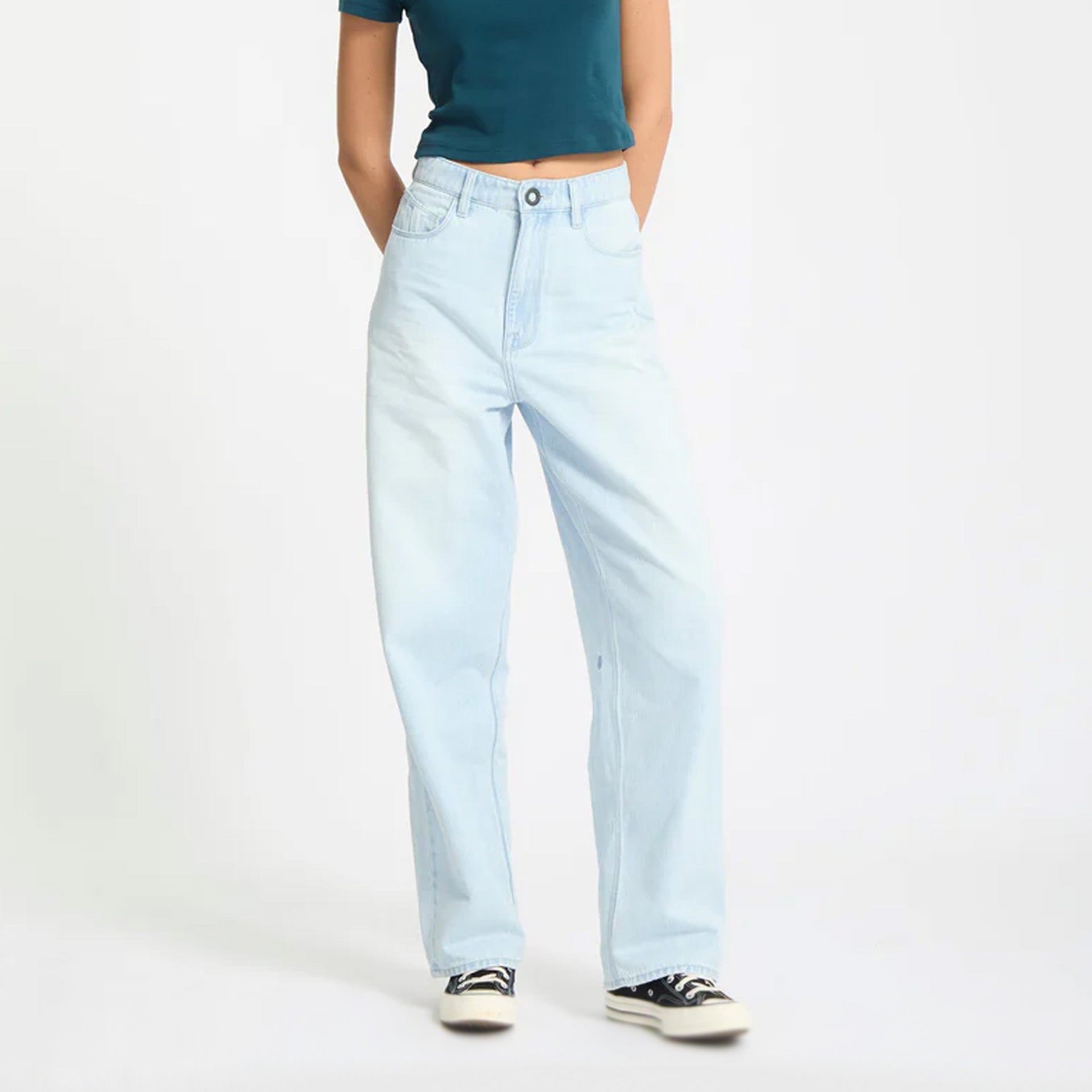 Volcom Womens Weellow II Denim Trousers - Bleached Aqua