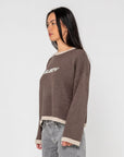 Rusty Womens Rider Relaxed Crew Neck Knit - Pinecone