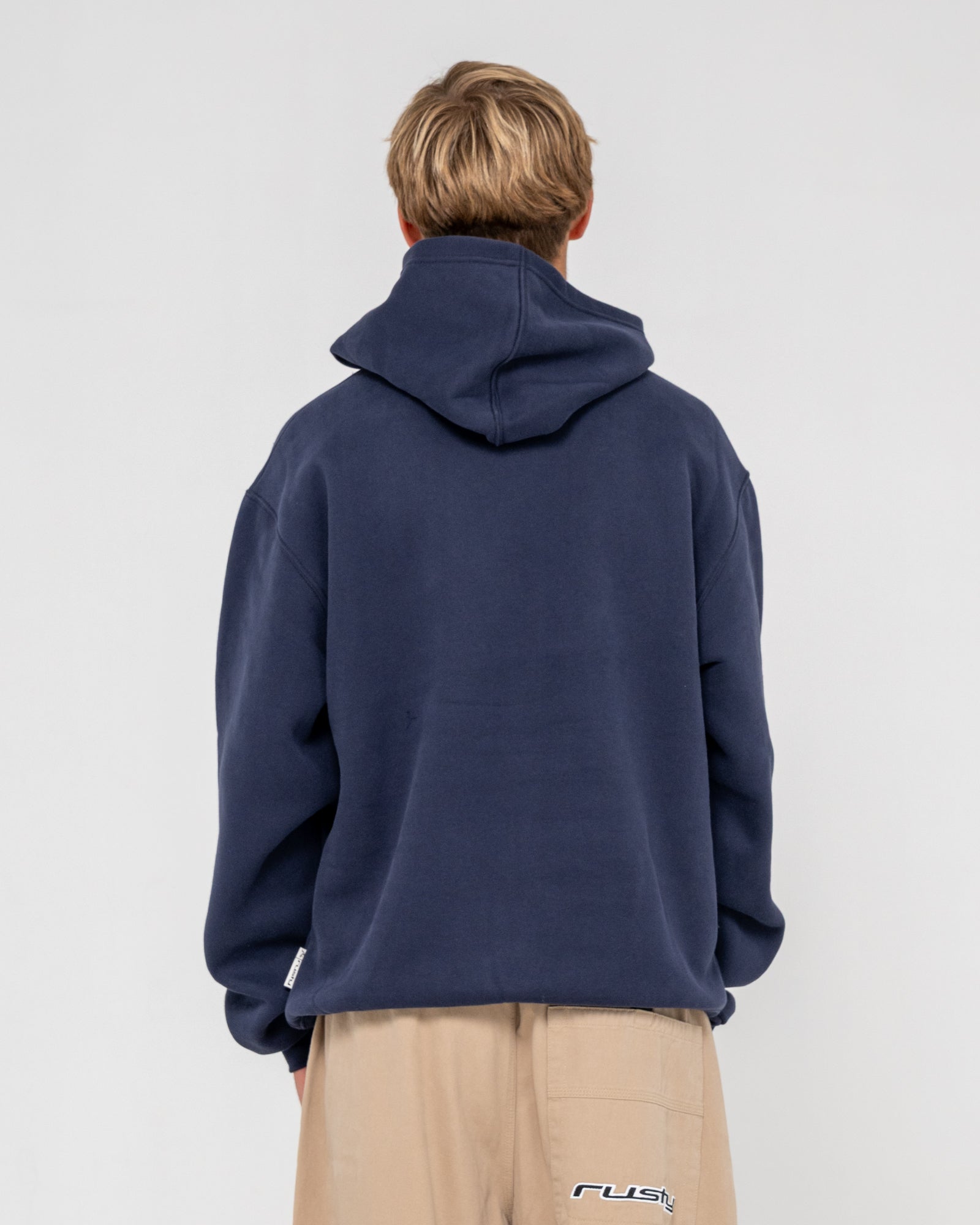 Rusty Mens Flip Daddy 2.0 Hooded Fleece - Navy Blue