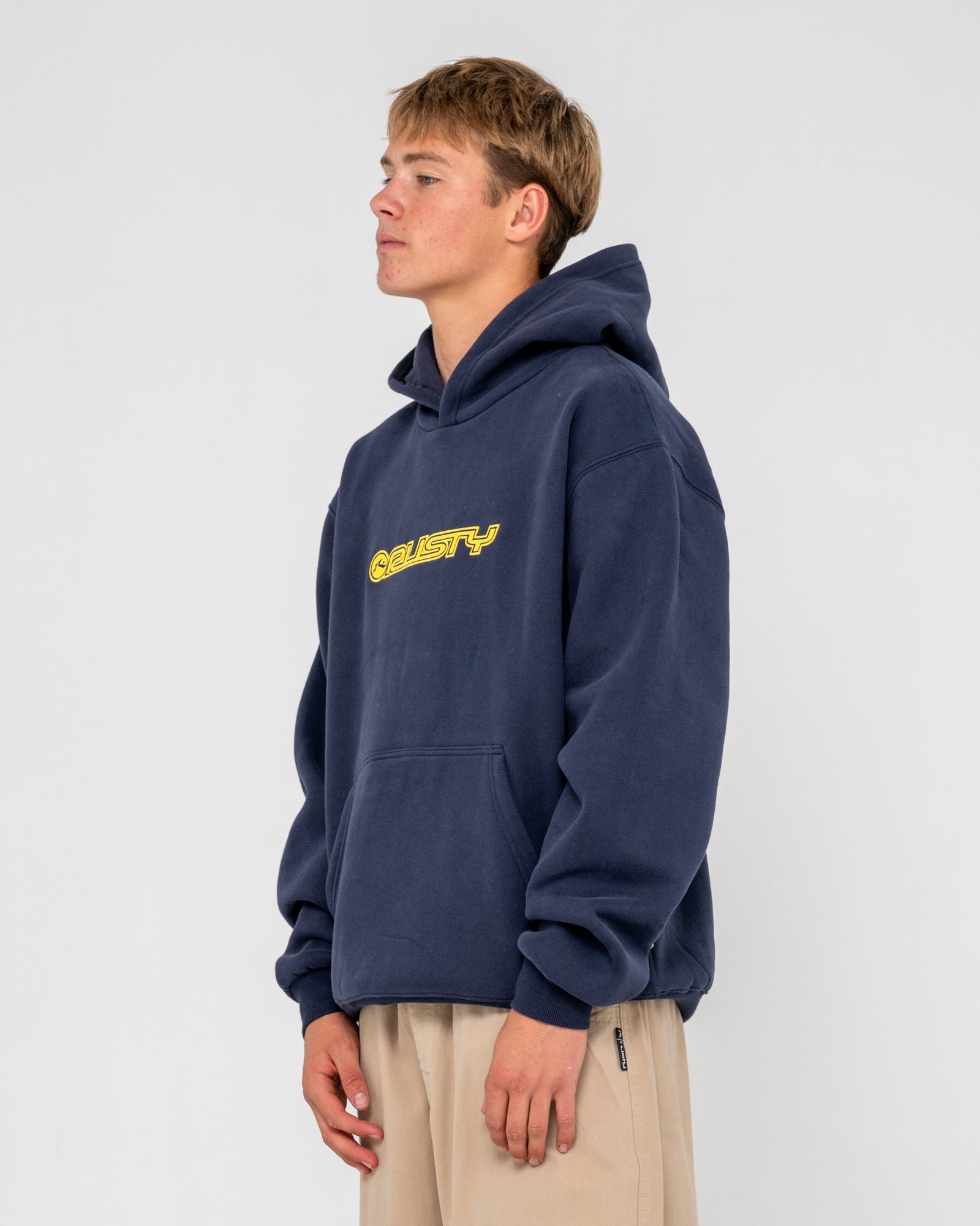 Rusty Mens Flip Daddy 2.0 Hooded Fleece - Navy Blue
