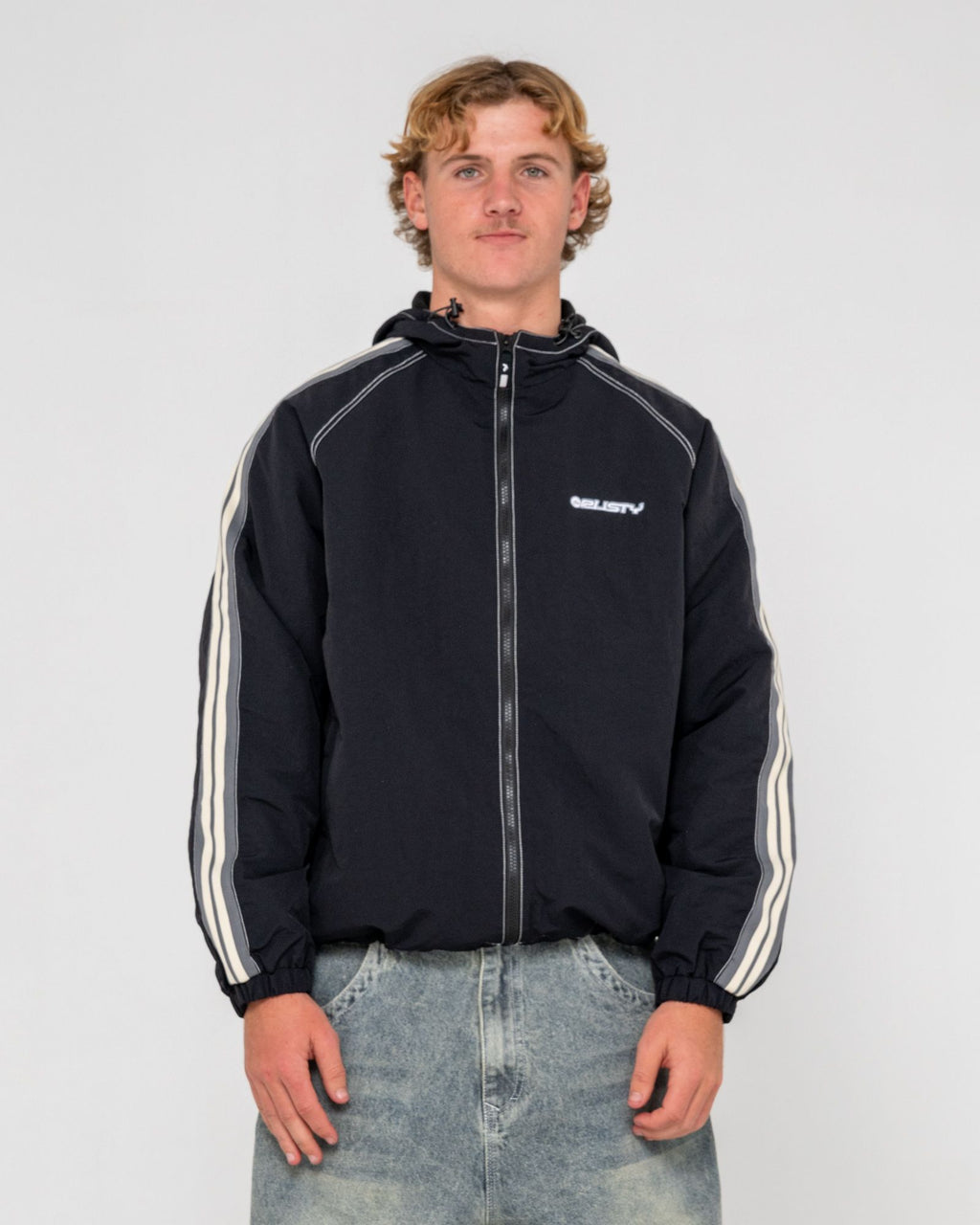 Rusty Mens Lock Out Hooded Jacket - Black
