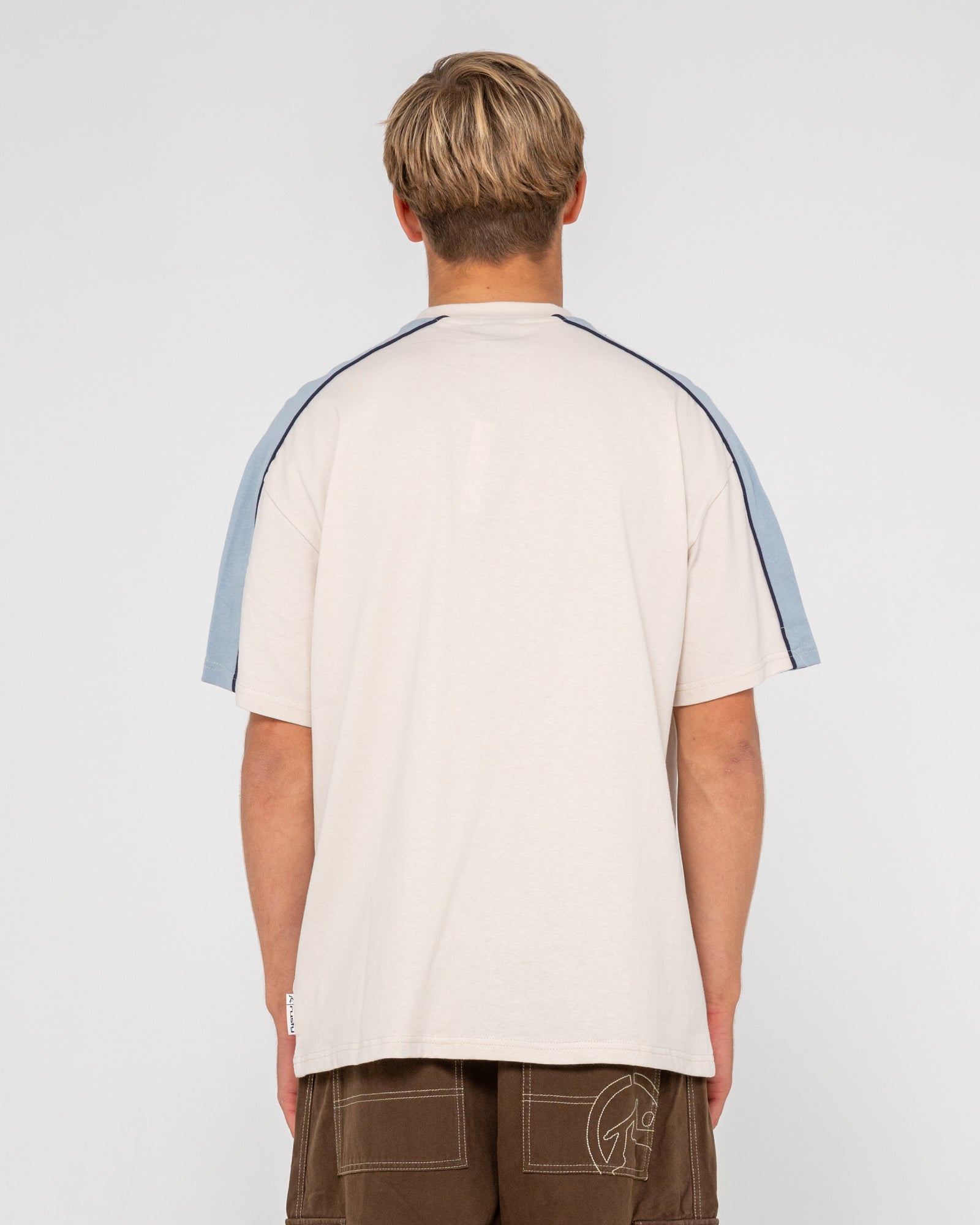 Rusty Mens Alonso Short Sleeve T-Shirt - Cream