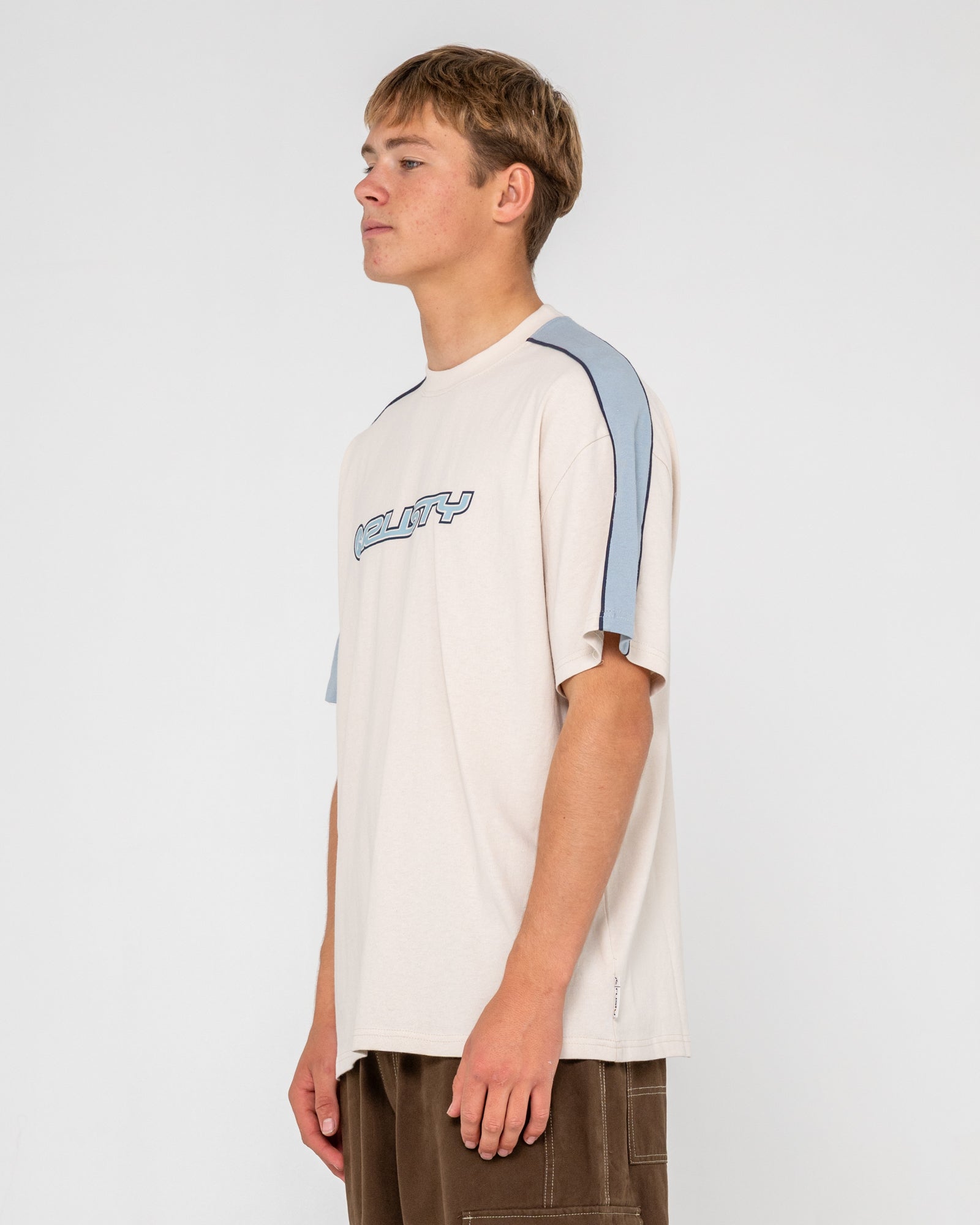 Rusty Mens Alonso Short Sleeve T-Shirt - Cream
